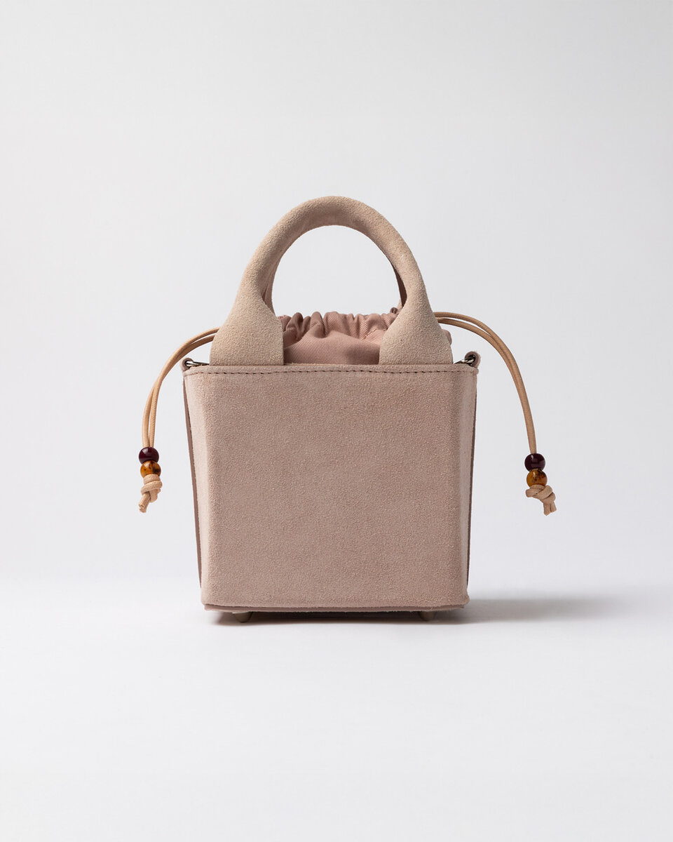 BOLSO CUBO DE GAMUZA ROSA
