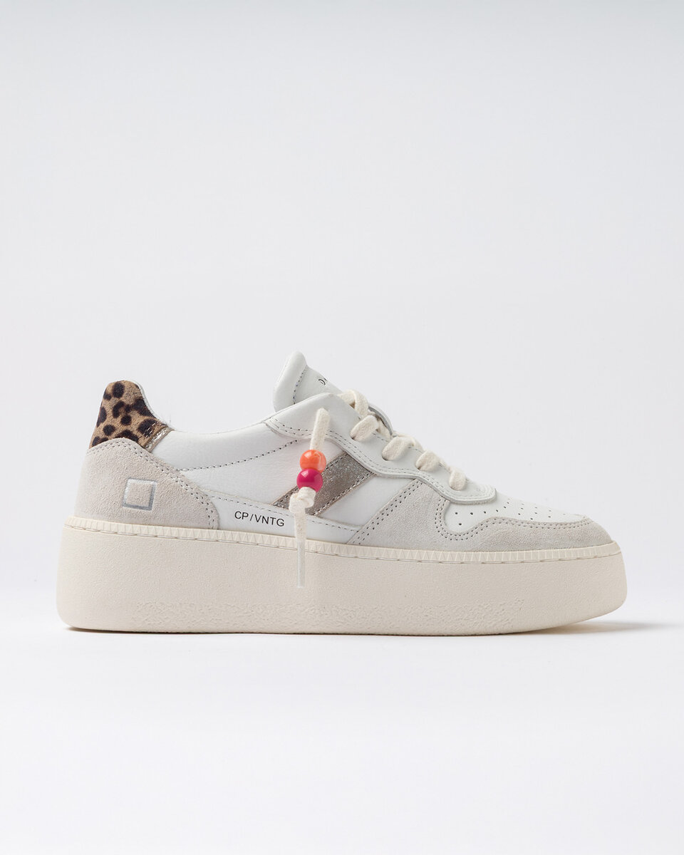 PLATAFORMA COURT DE BECERRO VINTAGE BLANCO-LEOPARDO