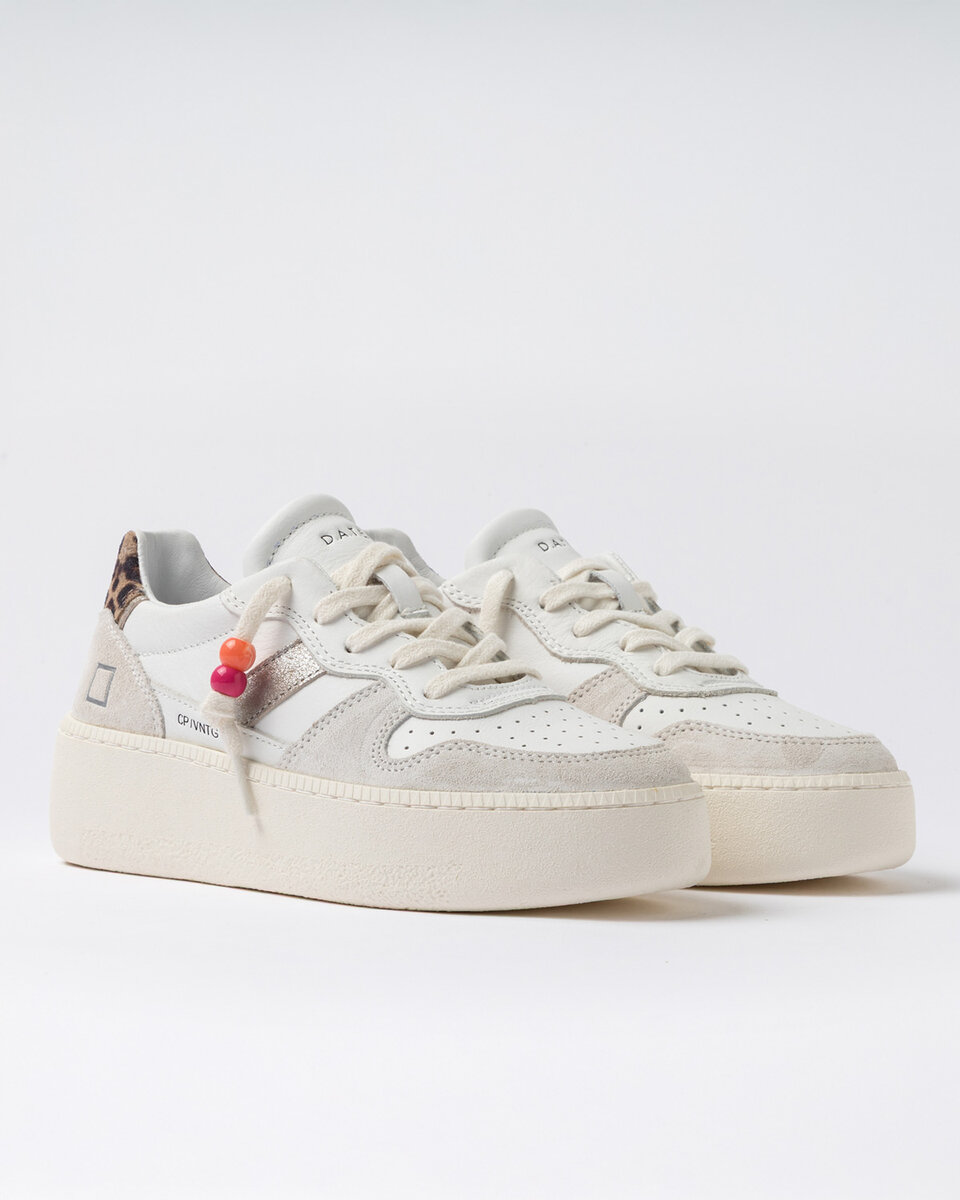 PLATAFORMA COURT DE BECERRO VINTAGE BLANCO-LEOPARDO